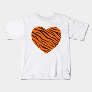 Tiger Print Heart Kids T-Shirt